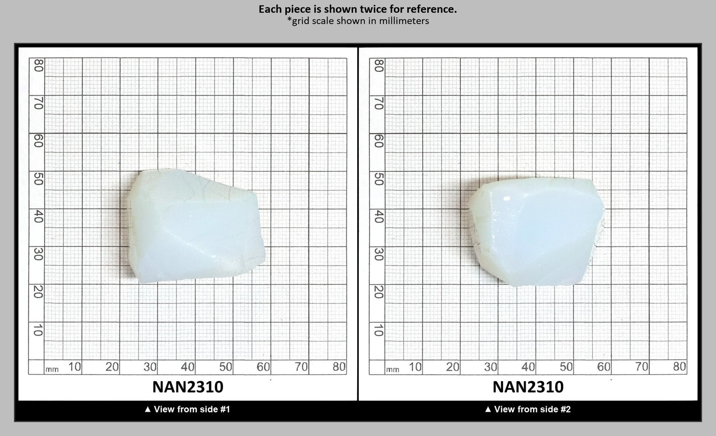 Nanosital Simulated White Opal Lab Created Faceting Rough for Gem Cutting - #001 - Various Sizes : NAN2310