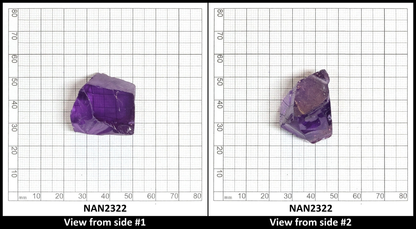 Nanosital Simulated Amethyst  Lab Created Faceting Rough for Gem Cutting - #131 - Various Sizes