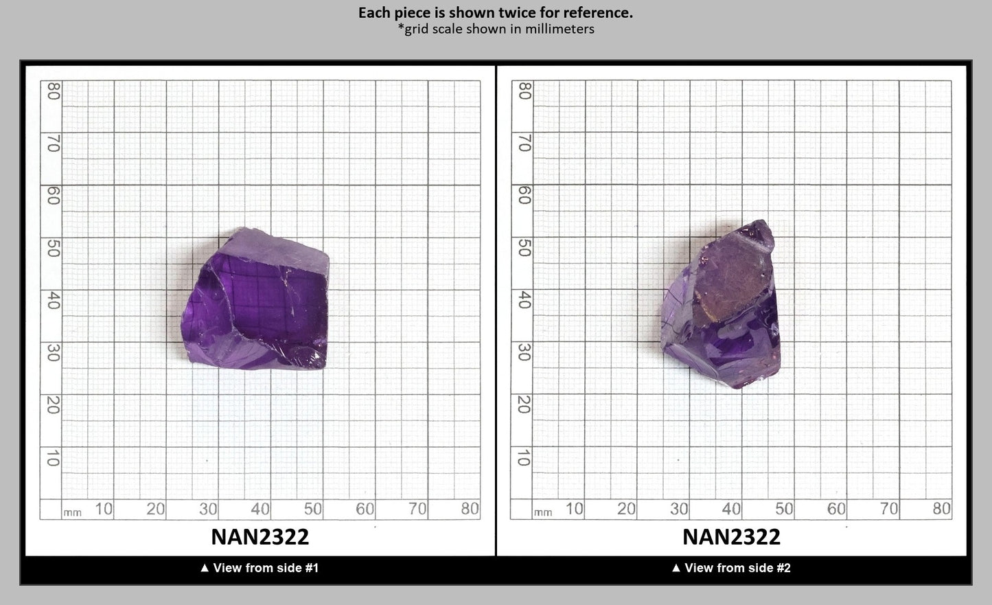 Nanosital Simulated Amethyst  Lab Created Faceting Rough for Gem Cutting - #131 - Various Sizes : NAN2322