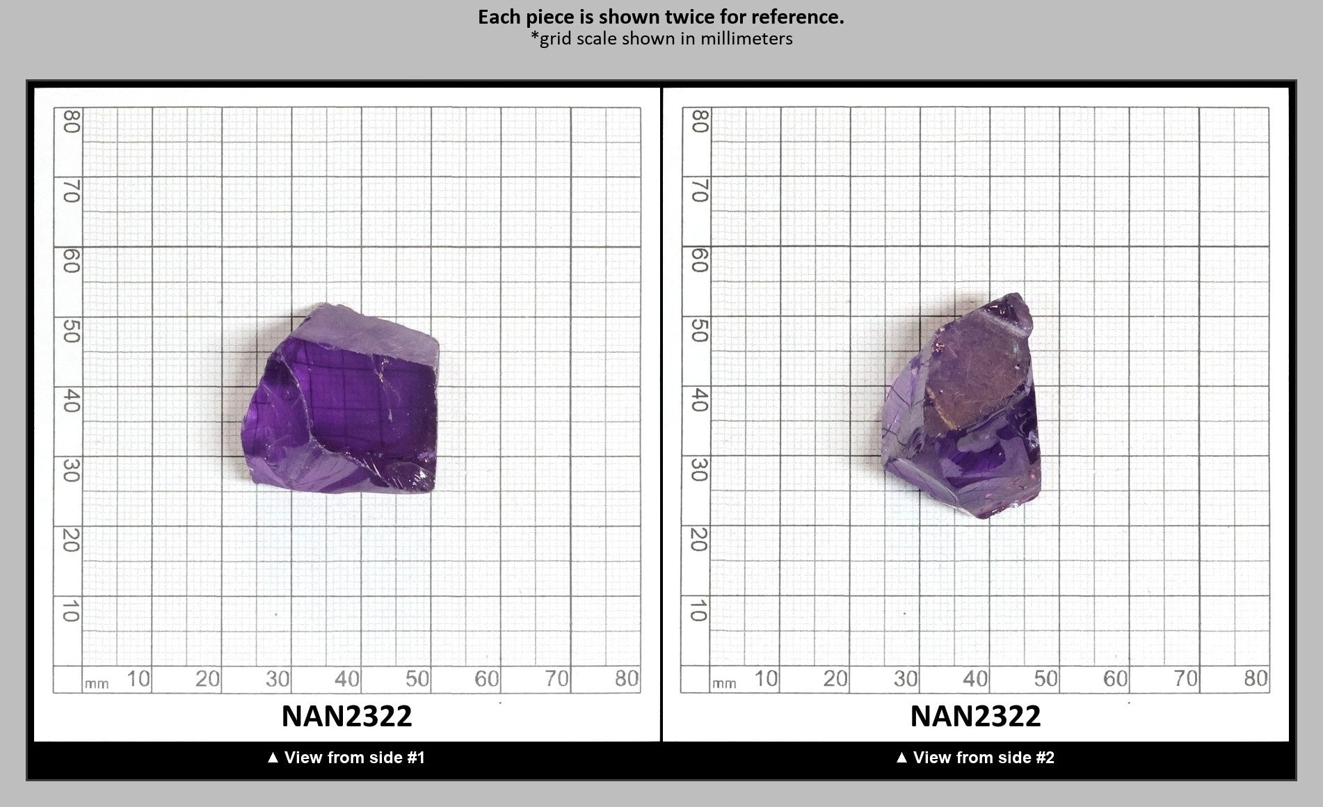 Nanosital Simulated Amethyst  Lab Created Faceting Rough for Gem Cutting - #131 - Various Sizes : NAN2322