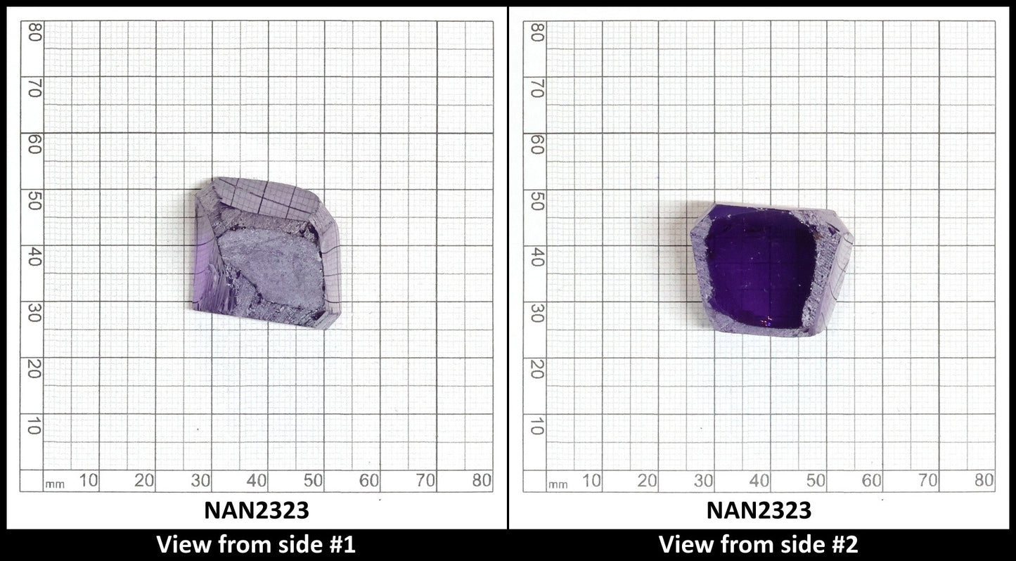 Nanosital Simulated Amethyst  Lab Created Faceting Rough for Gem Cutting - #131 - Various Sizes