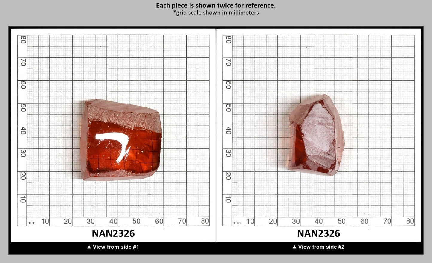 Nanosital Simulated Orange Lab Created Faceting Rough for Gem Cutting - #144 - Various Sizes : NAN2326