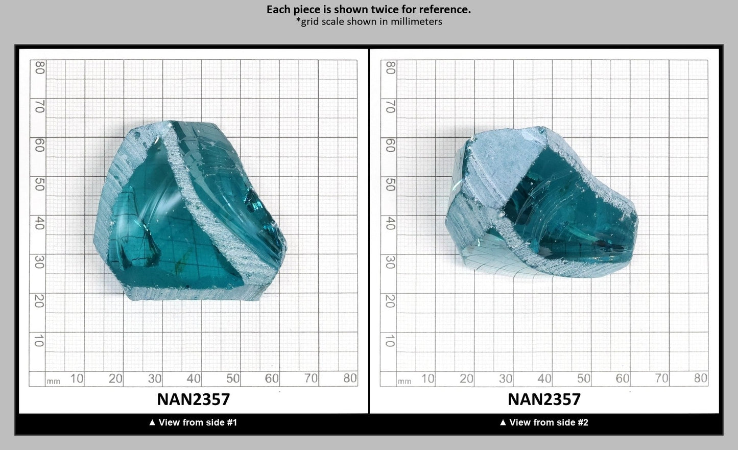Nanosital Simulated Aquamarine Lab Created Faceting Rough for Gem Cutting - #A-108 - Various Sizes : NAN2357
