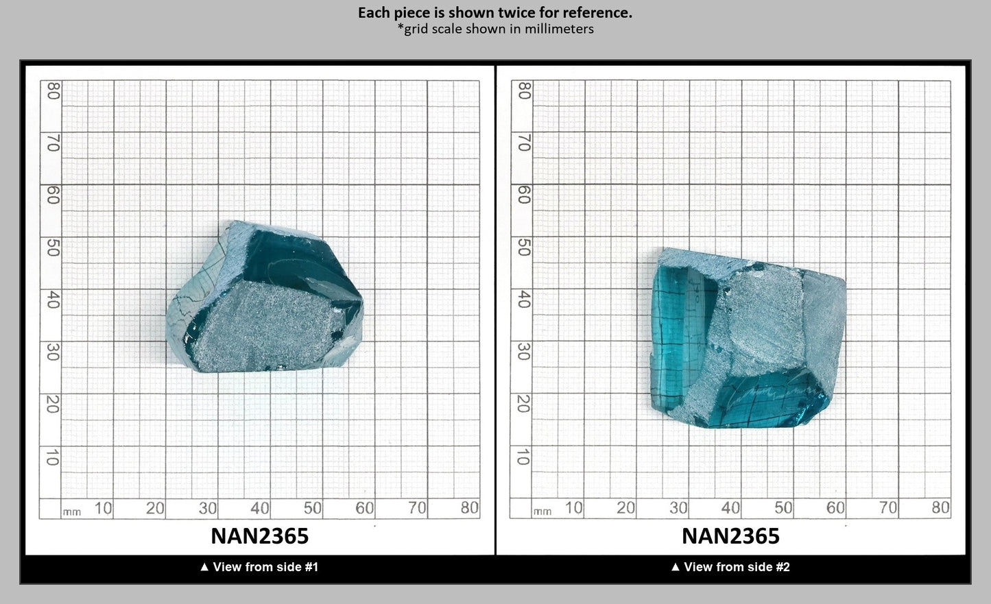Nanosital Simulated Paraiba Tourmaline Lab Created Faceting Rough for Gem Cutting - #A-108/B - Various Sizes : NAN2365