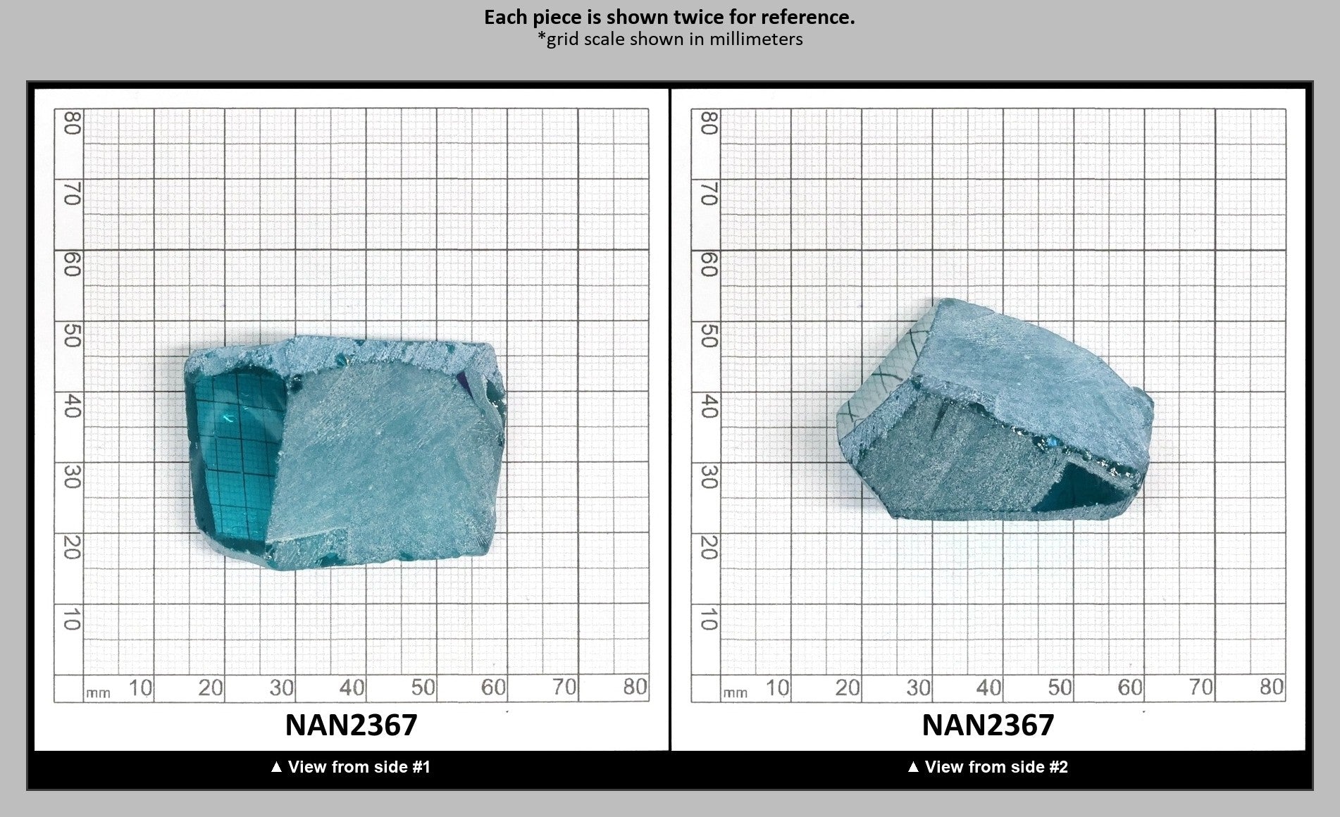 Nanosital Simulated Paraiba Tourmaline Lab Created Faceting Rough for Gem Cutting - #A-108/B - Various Sizes : NAN2367