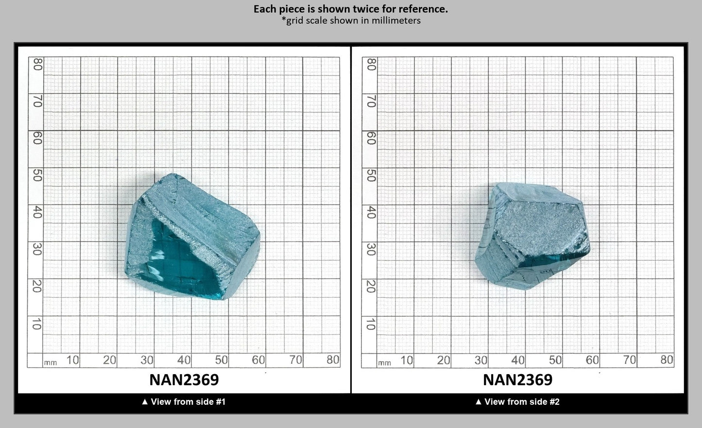 Nanosital Simulated Paraiba Tourmaline Lab Created Faceting Rough for Gem Cutting - #A-108/B - Various Sizes : NAN2369