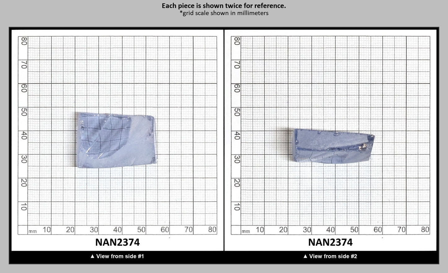 Nanosital Simulated Ice Blue Sapphire Lab Created Faceting Rough for Gem Cutting - #A-144 - Various Sizes : NAN2374