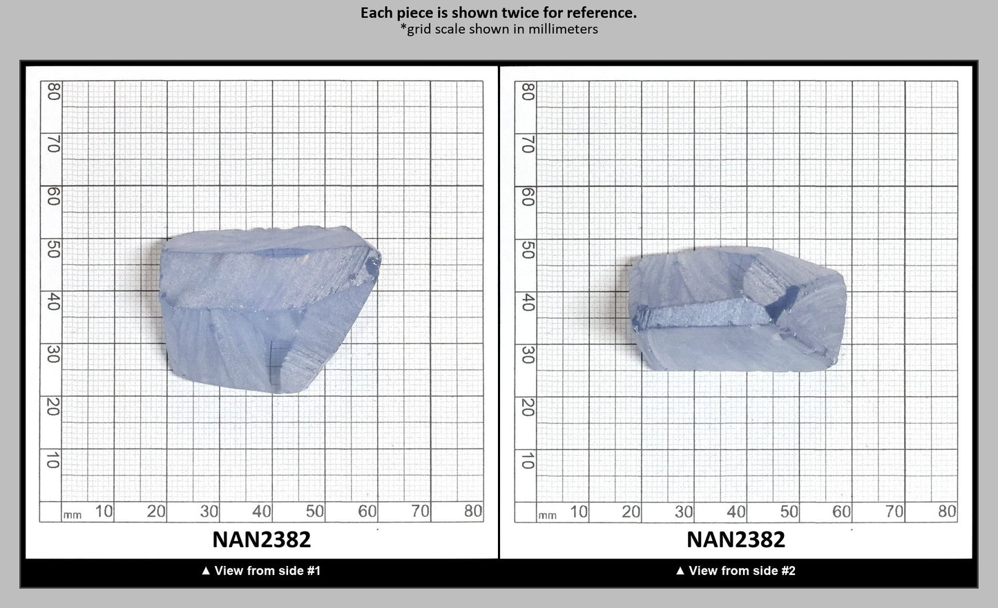 Nanosital Simulated Ice Blue Sapphire Lab Created Faceting Rough for Gem Cutting - #A-144 - Various Sizes : NAN2382