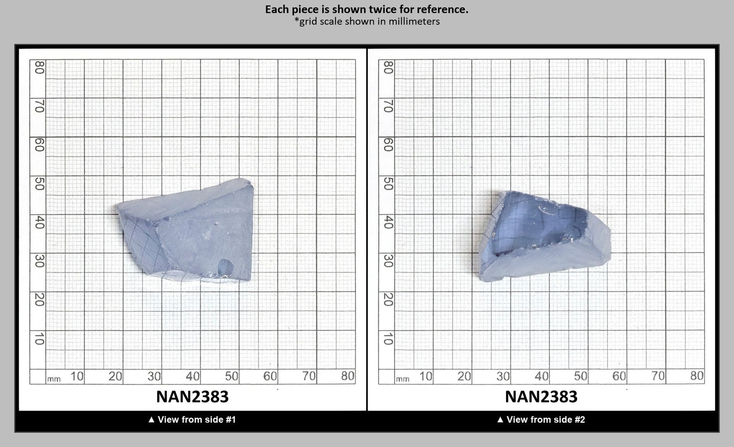 Nanosital Simulated Ice Blue Sapphire Lab Created Faceting Rough for Gem Cutting - #A-144 - Various Sizes : NAN2383