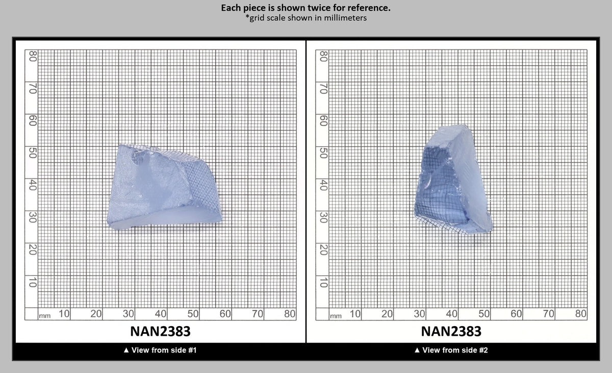 Nanosital Simulated Ice Blue Sapphire Lab Created Faceting Rough for Gem Cutting - #A-144 - Various Sizes : NAN2383