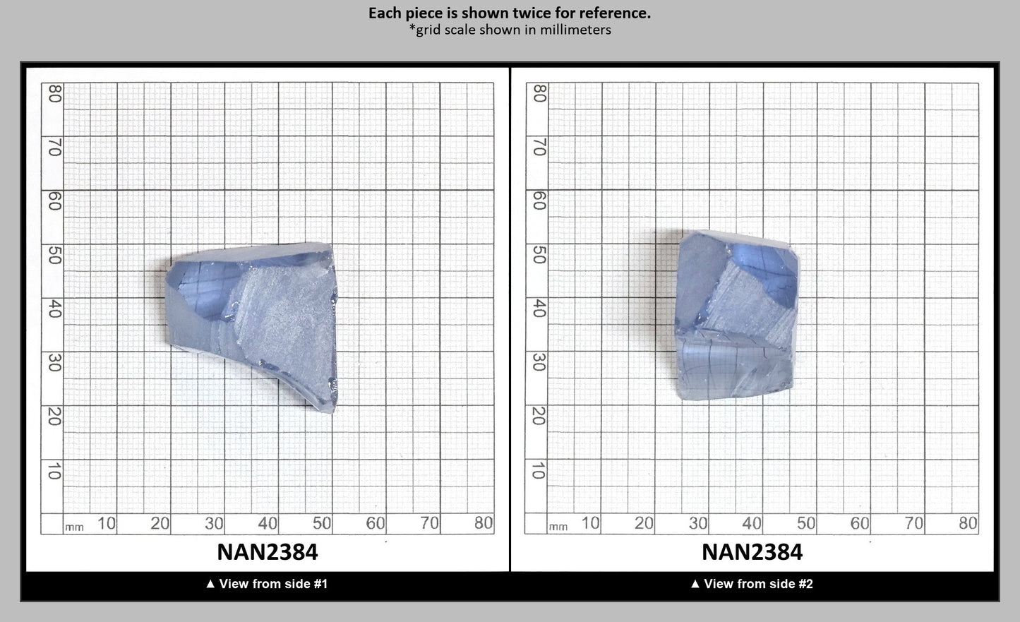 Nanosital Simulated Ice Blue Sapphire Lab Created Faceting Rough for Gem Cutting - #A-144 - Various Sizes : NAN2384