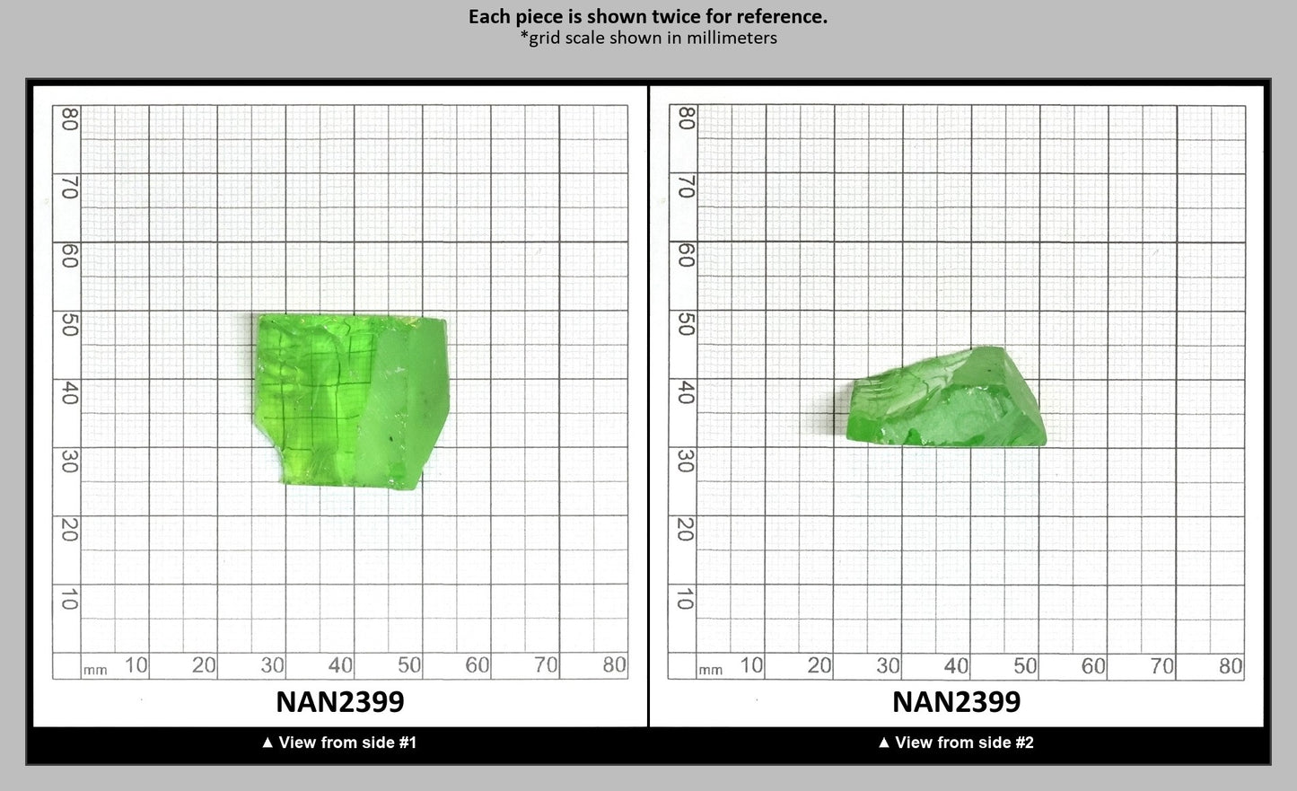 Nanosital Simulated Medium Kryptonite Lab Created Faceting Rough for Gem Cutting - #B-1320 - Various Sizes : NAN2399