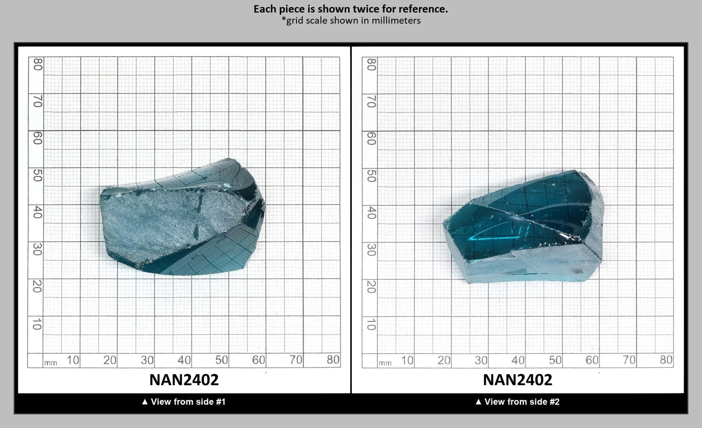 Nanosital Simulated Dark Mint Paraiba Tourmaline Lab Created Faceting Rough for Gem Cutting - #B-4426- Various Sizes : NAN2402