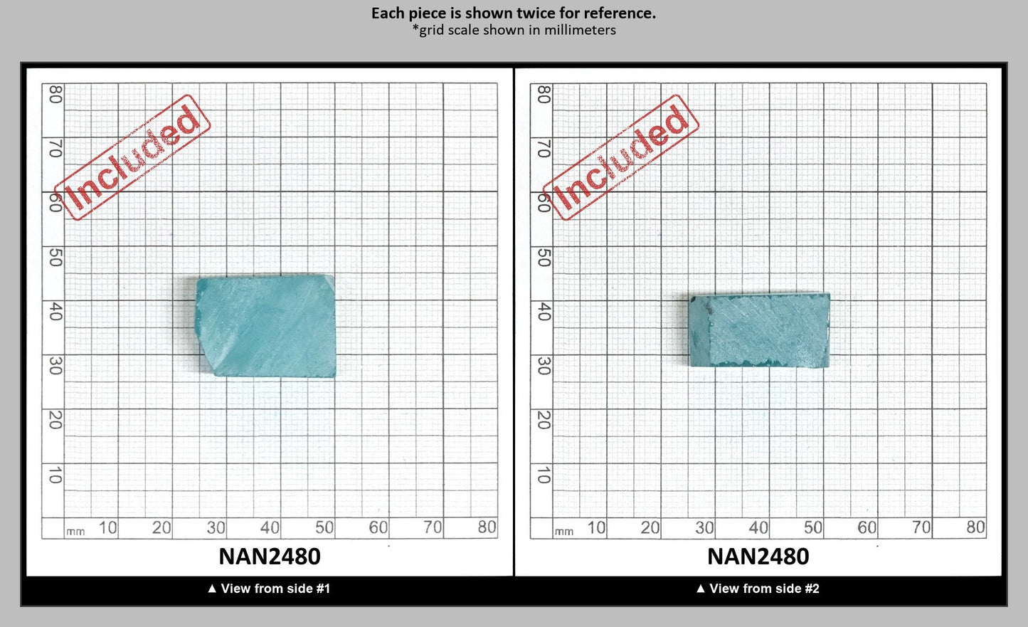 Nanosital Simulated Paraiba Tourmaline (Included)  Lab Created Faceting Rough for Gem Cutting - #Z-108 - Various Sizes : NAN2480