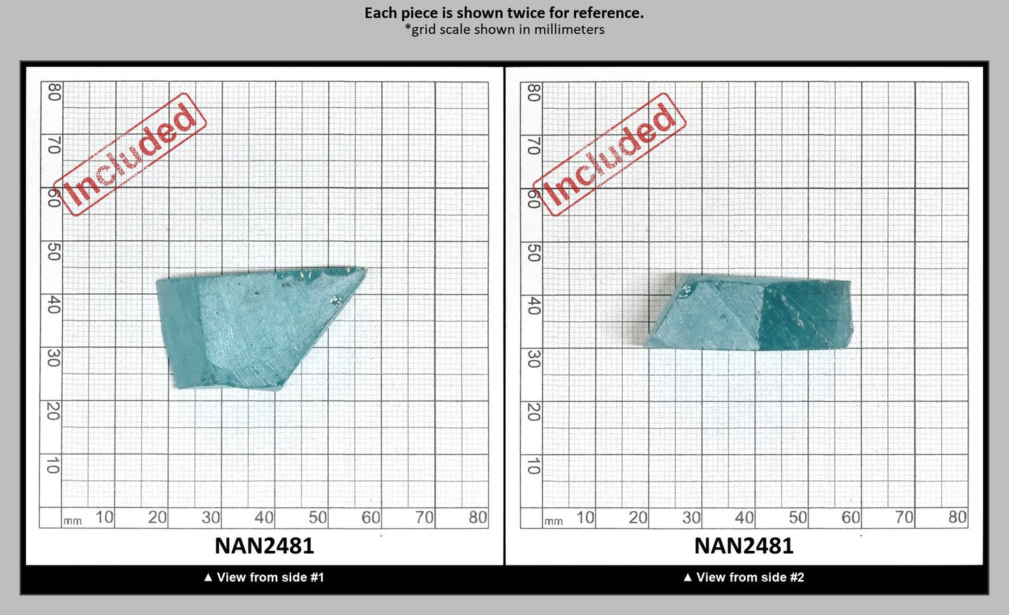 Nanosital Simulated Paraiba Tourmaline (Included)  Lab Created Faceting Rough for Gem Cutting - #Z-108 - Various Sizes : NAN2481