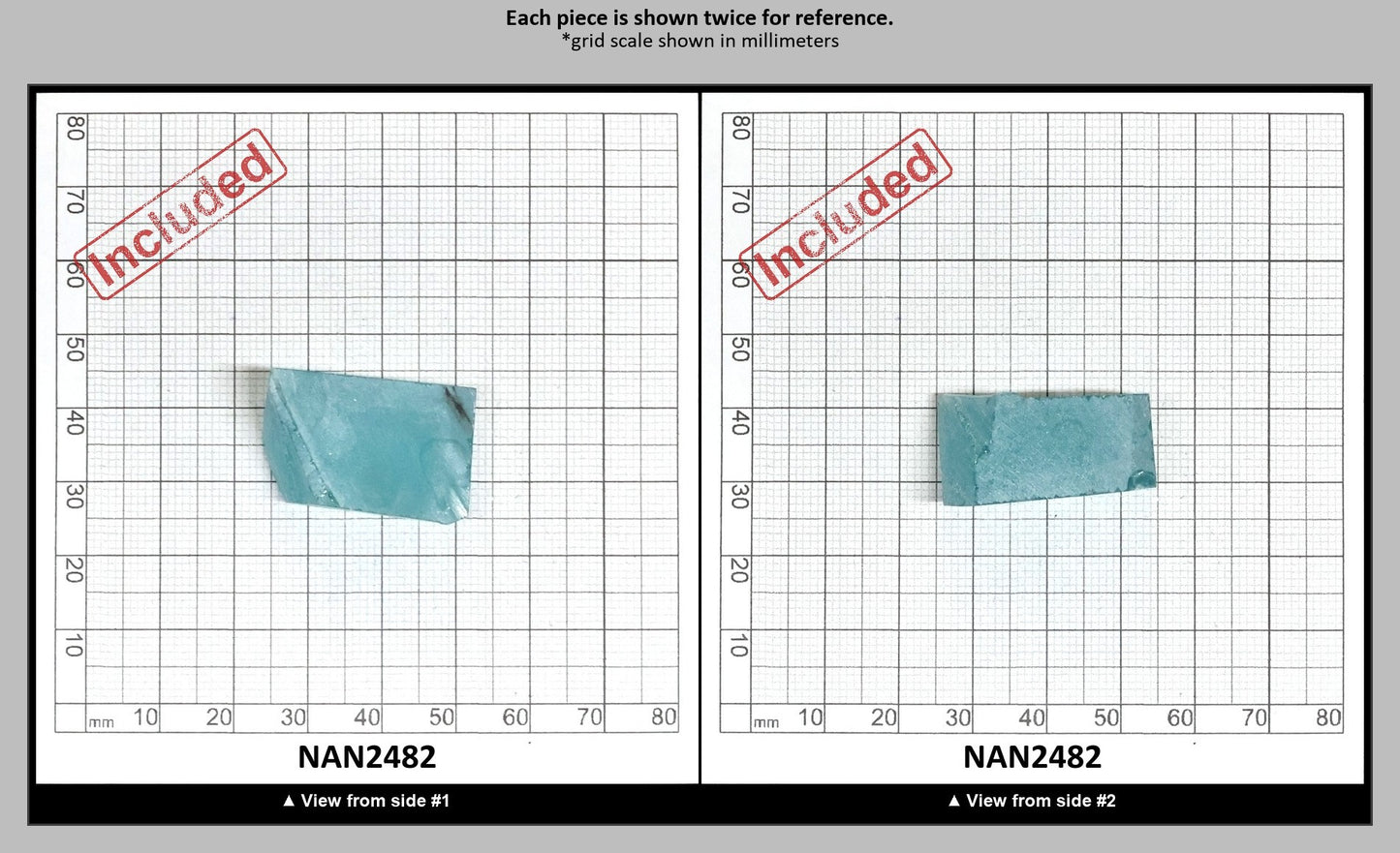Nanosital Simulated Paraiba Tourmaline (Included)  Lab Created Faceting Rough for Gem Cutting - #Z-108 - Various Sizes : NAN2482