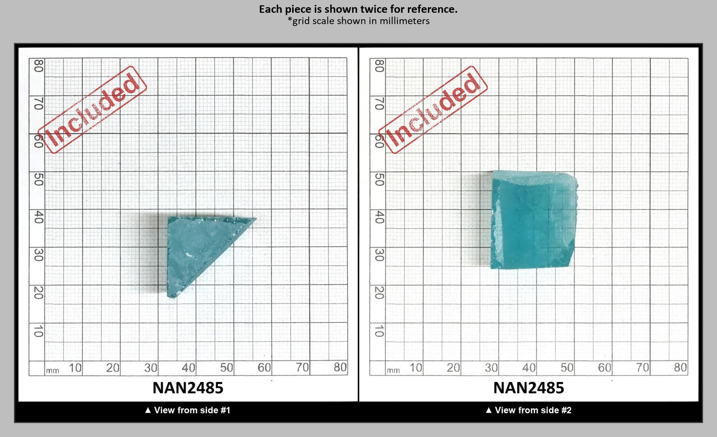 Nanosital Simulated Paraiba Tourmaline (Included)  Lab Created Faceting Rough for Gem Cutting - #Z-108 - Various Sizes : NAN2485