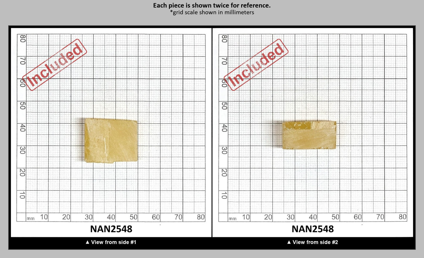 Nanosital Simulated Yellow Sapphire (Included) Lab Created Faceting Rough for Gem Cutting - #Z-7606 - Various Sizes : NAN2548