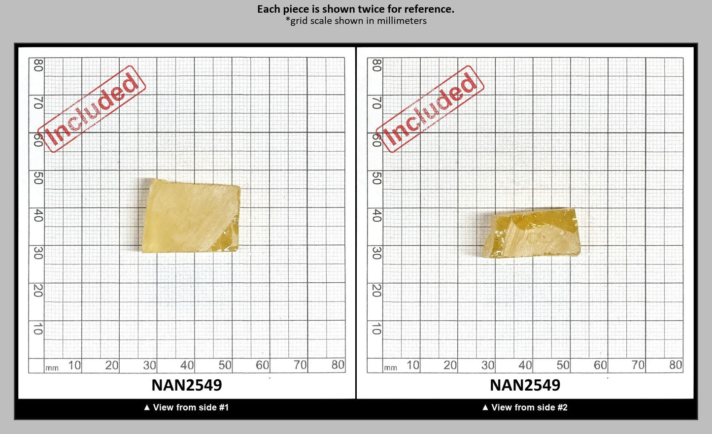 Nanosital Simulated Yellow Sapphire (Included) Lab Created Faceting Rough for Gem Cutting - #Z-7606 - Various Sizes : NAN2549