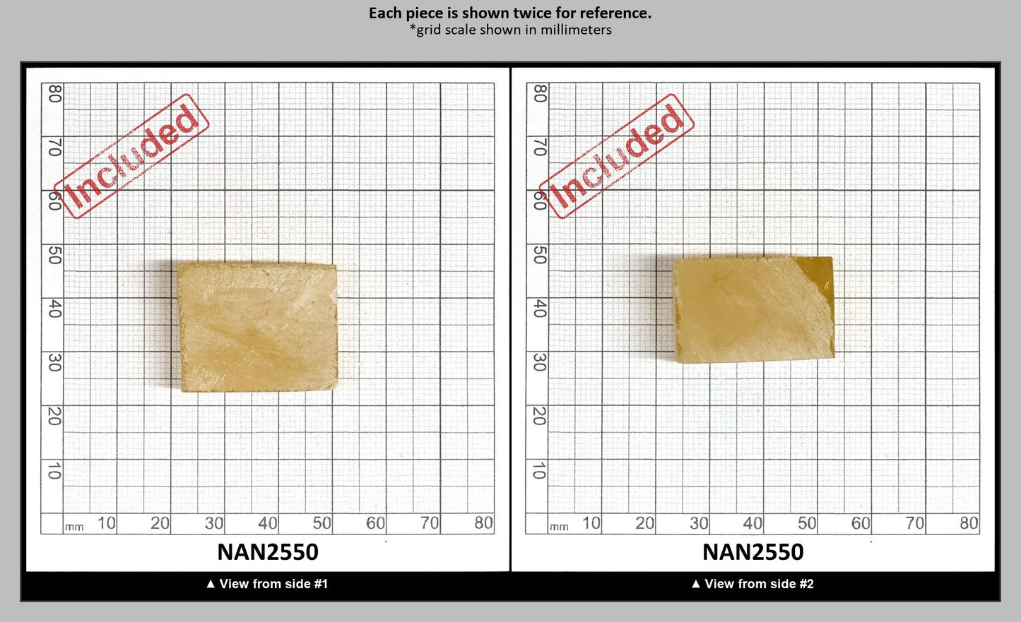Nanosital Simulated Yellow Sapphire (Included) Lab Created Faceting Rough for Gem Cutting - #Z-7606 - Various Sizes : NAN2550