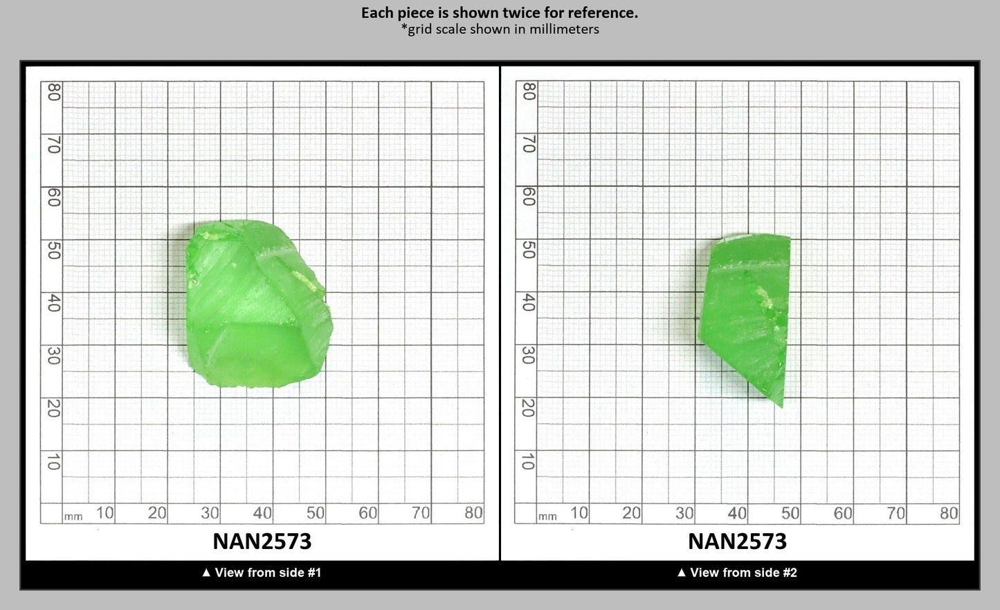 Nanosital Simulated Medium Kryptonite Lab Created Faceting Rough for Gem Cutting - #B-1320 - Various Sizes : NAN2573