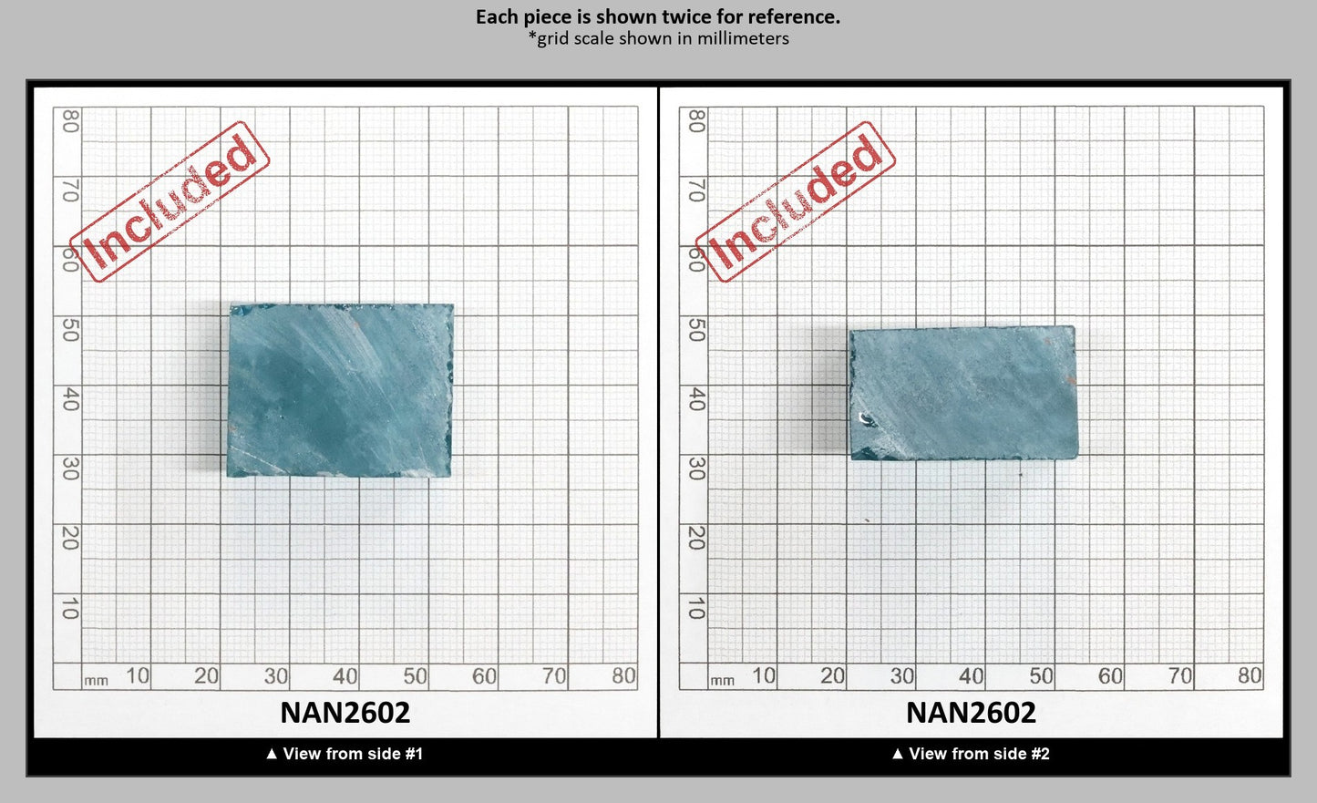 Nanosital Simulated Dark Paraiba Tourmaline (Included)  Lab Created Faceting Rough for Gem Cutting - #Z-7309 - Various Sizes : NAN2602