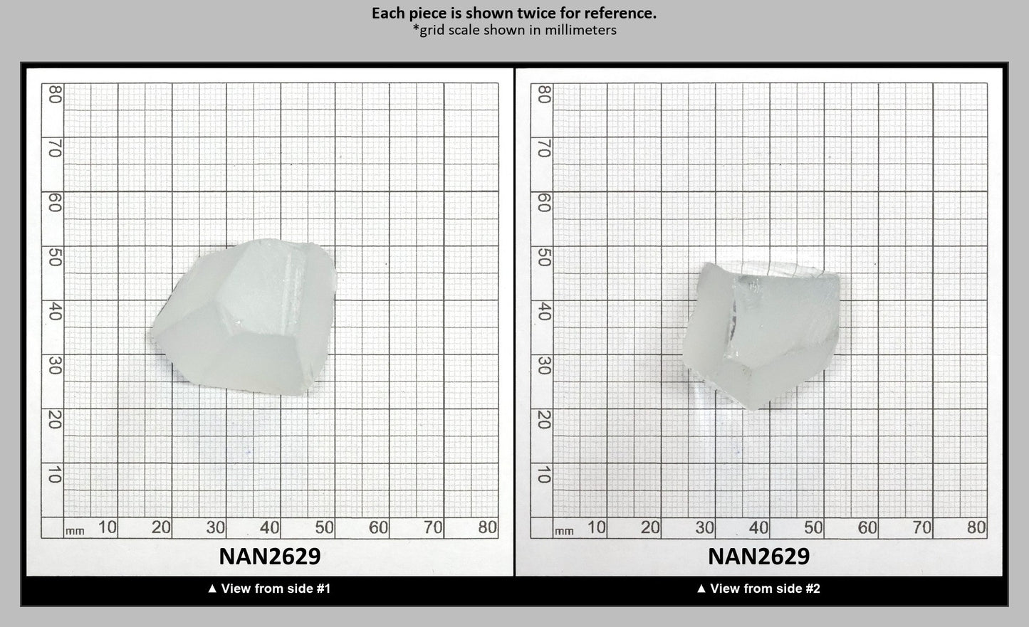 Nanosital Simulated White Topaz Lab Created Faceting Rough for Gem Cutting - #A-1345 - Various Sizes : NAN2629