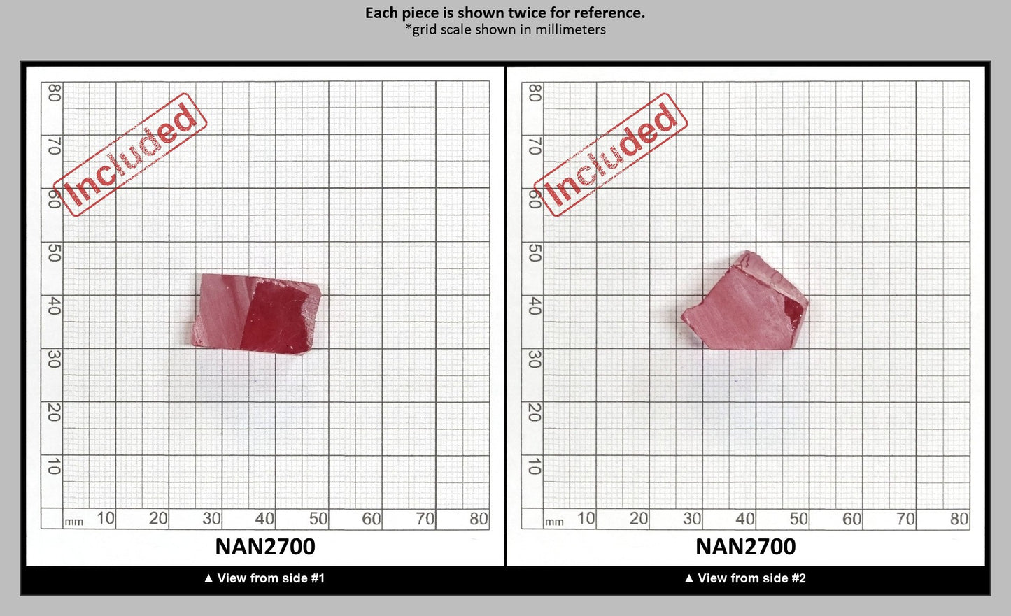 Nanosital Simulated Kunzite (Included)  Lab Created Faceting Rough for Gem Cutting - #Z-8483 - Various Sizes : NAN2700