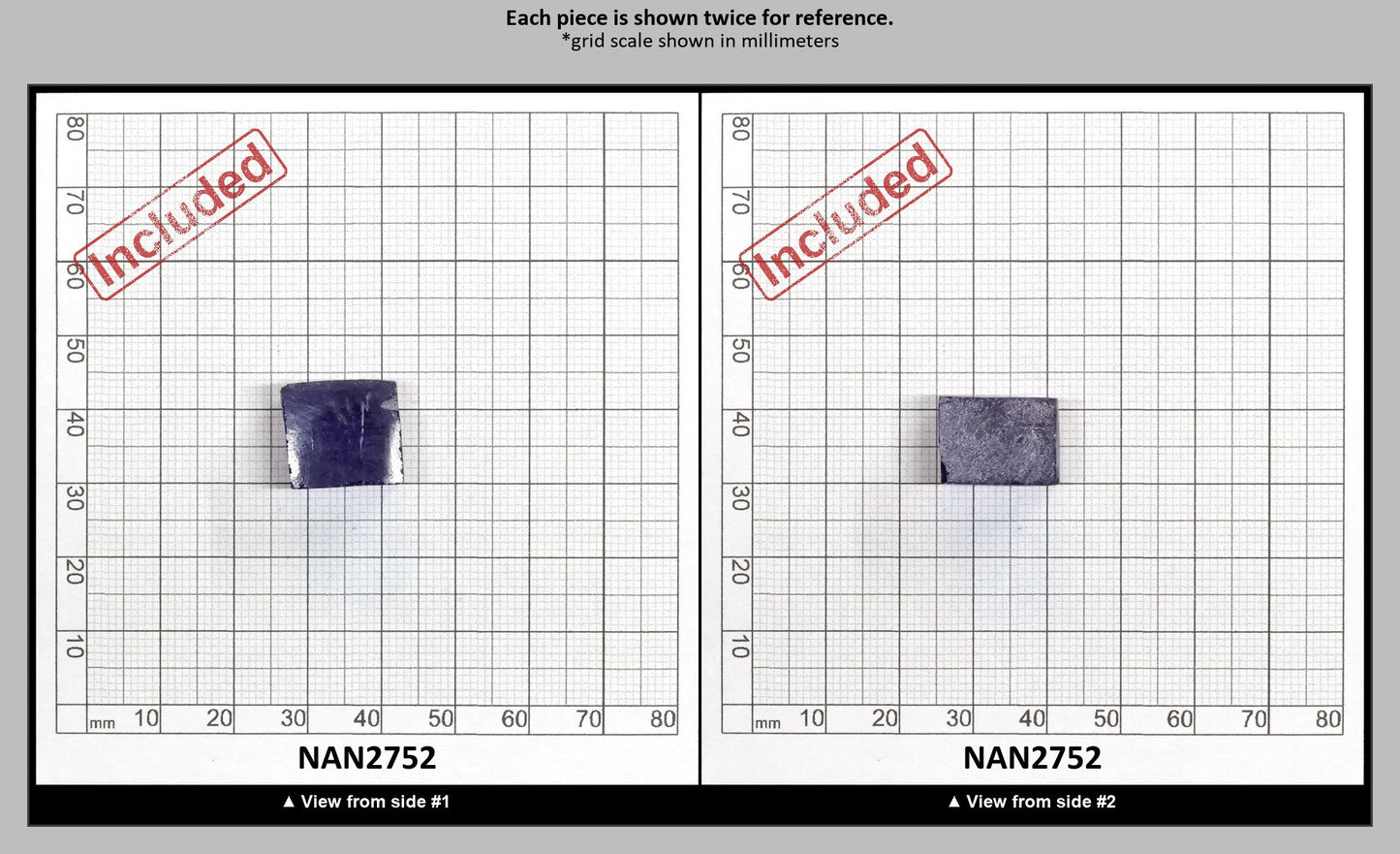 Nanosital Simulated Tanzanite (Included)  Lab Created Faceting Rough for Gem Cutting - #Z-124- Various Sizes : NAN2752