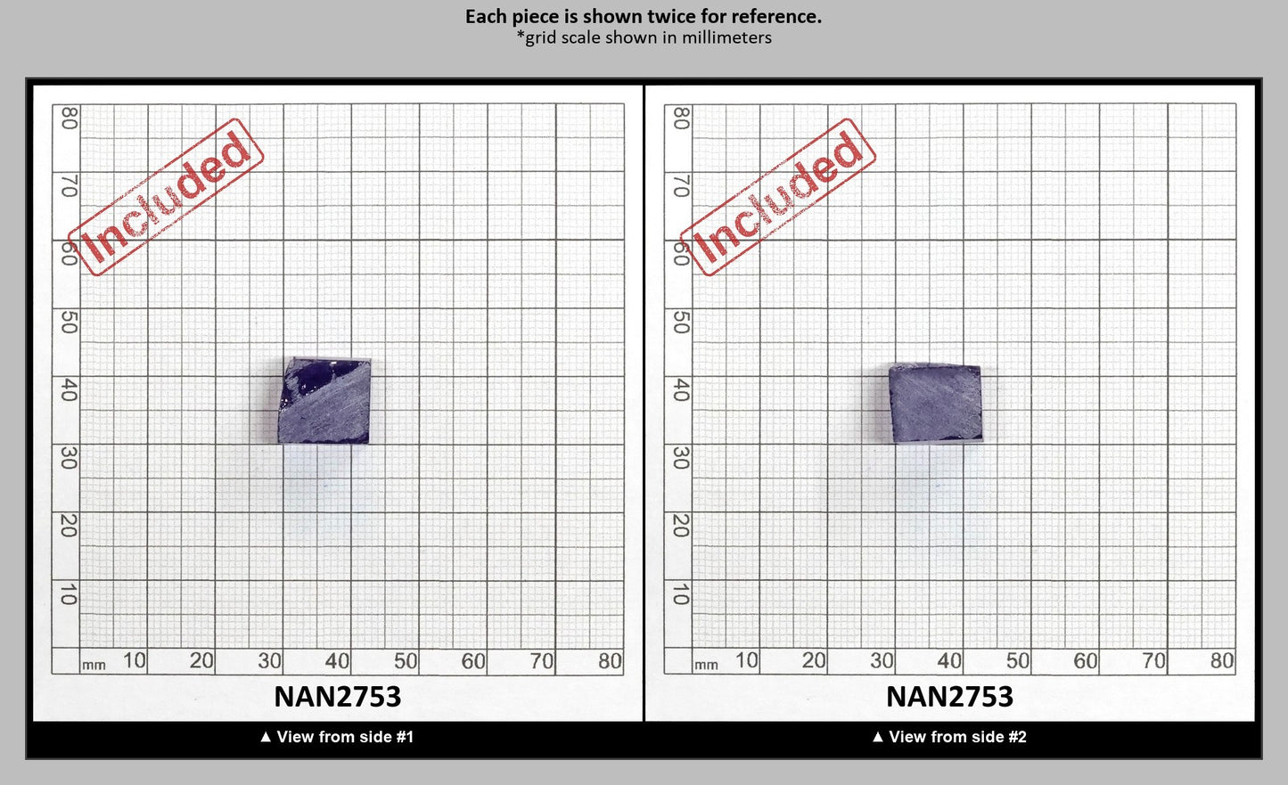 Nanosital Simulated Tanzanite (Included)  Lab Created Faceting Rough for Gem Cutting - #Z-124- Various Sizes : NAN2753