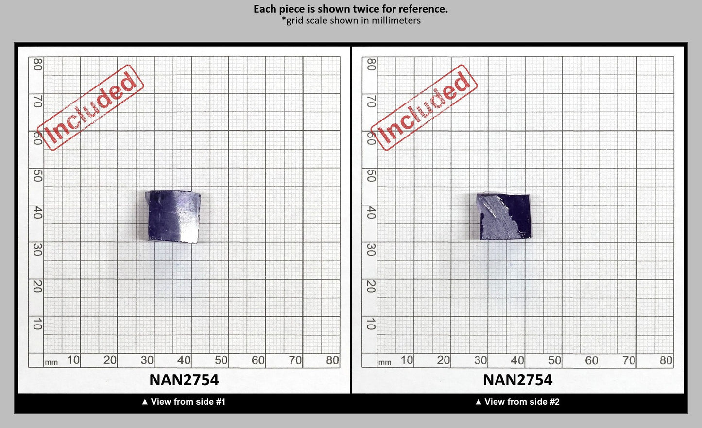 Nanosital Simulated Tanzanite (Included)  Lab Created Faceting Rough for Gem Cutting - #Z-124- Various Sizes : NAN2754