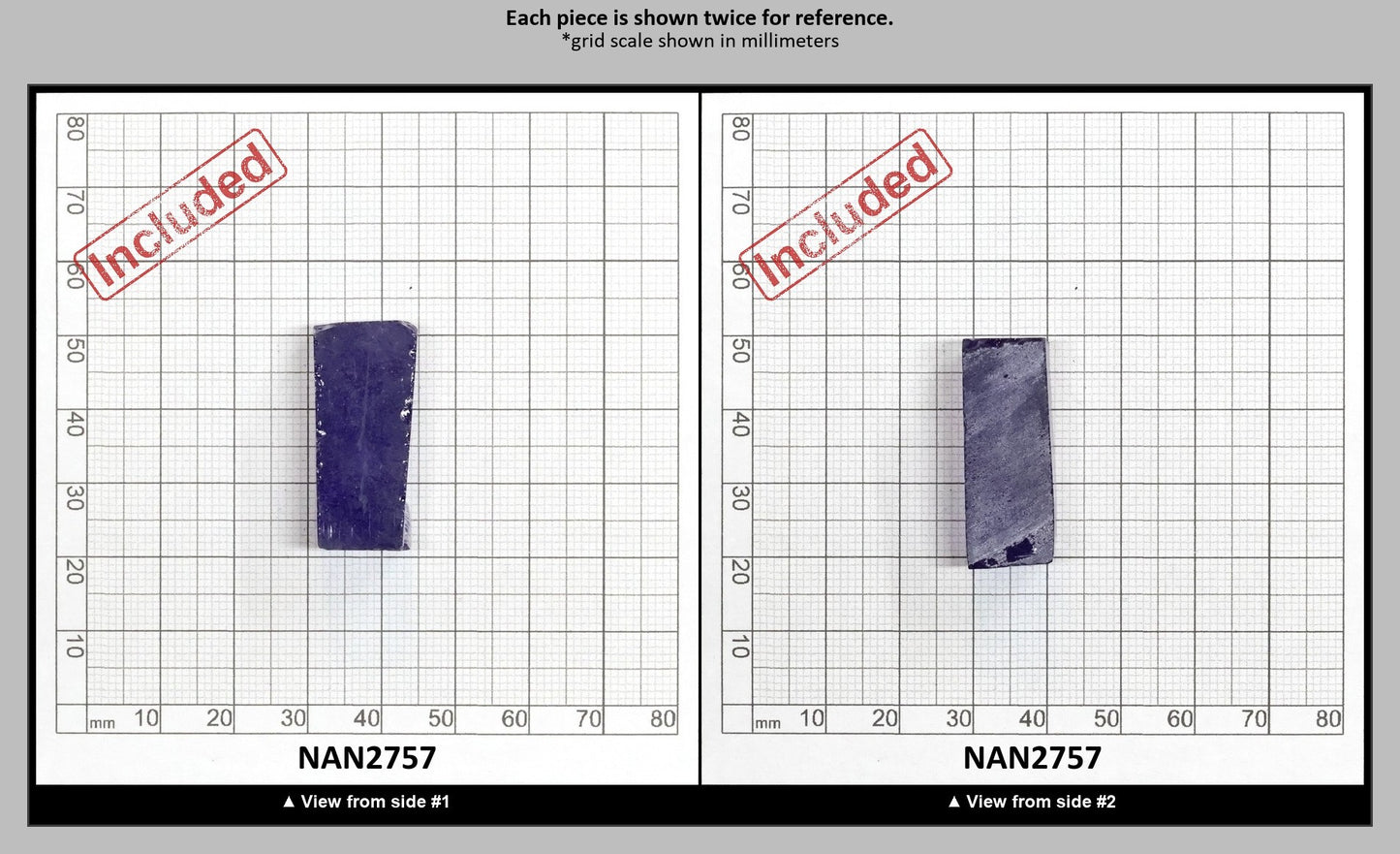 Nanosital Simulated Tanzanite (Included)  Lab Created Faceting Rough for Gem Cutting - #Z-124- Various Sizes : NAN2757