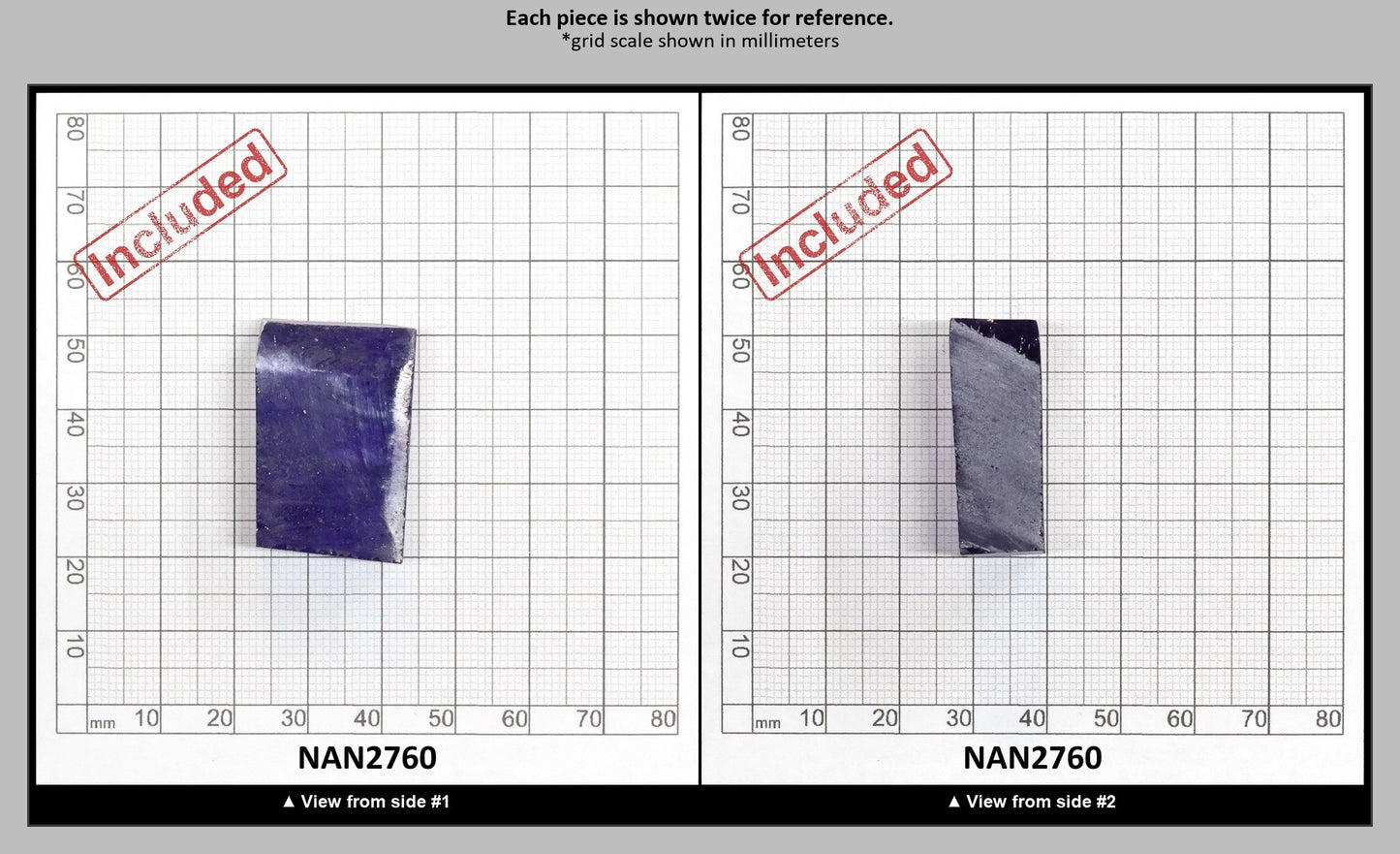 Nanosital Simulated Tanzanite (Included)  Lab Created Faceting Rough for Gem Cutting - #Z-124- Various Sizes : NAN2760