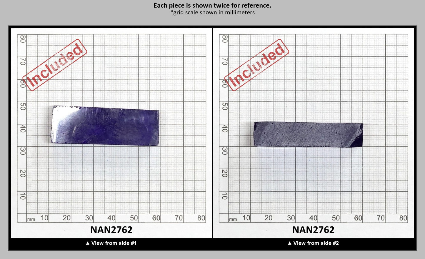 Nanosital Simulated Tanzanite (Included)  Lab Created Faceting Rough for Gem Cutting - #Z-124- Various Sizes : NAN2762