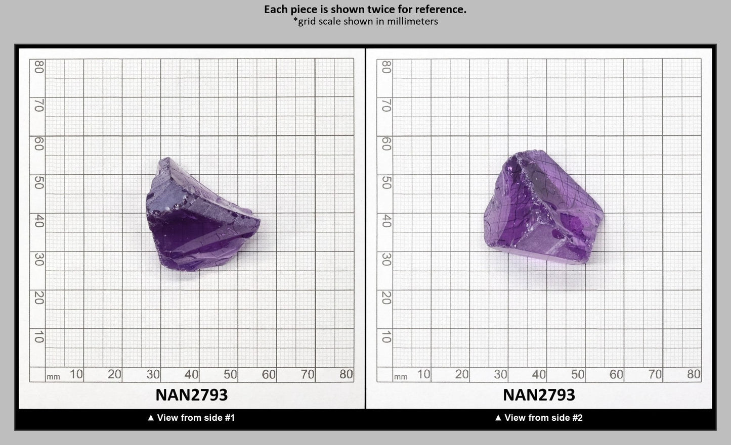 Nanosital Simulated Amethyst  Lab Created Faceting Rough for Gem Cutting - #131 - Various Sizes : NAN2793