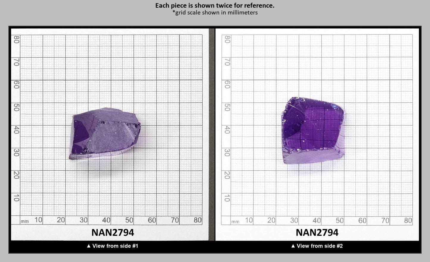 Nanosital Simulated Amethyst  Lab Created Faceting Rough for Gem Cutting - #131 - Various Sizes : NAN2794