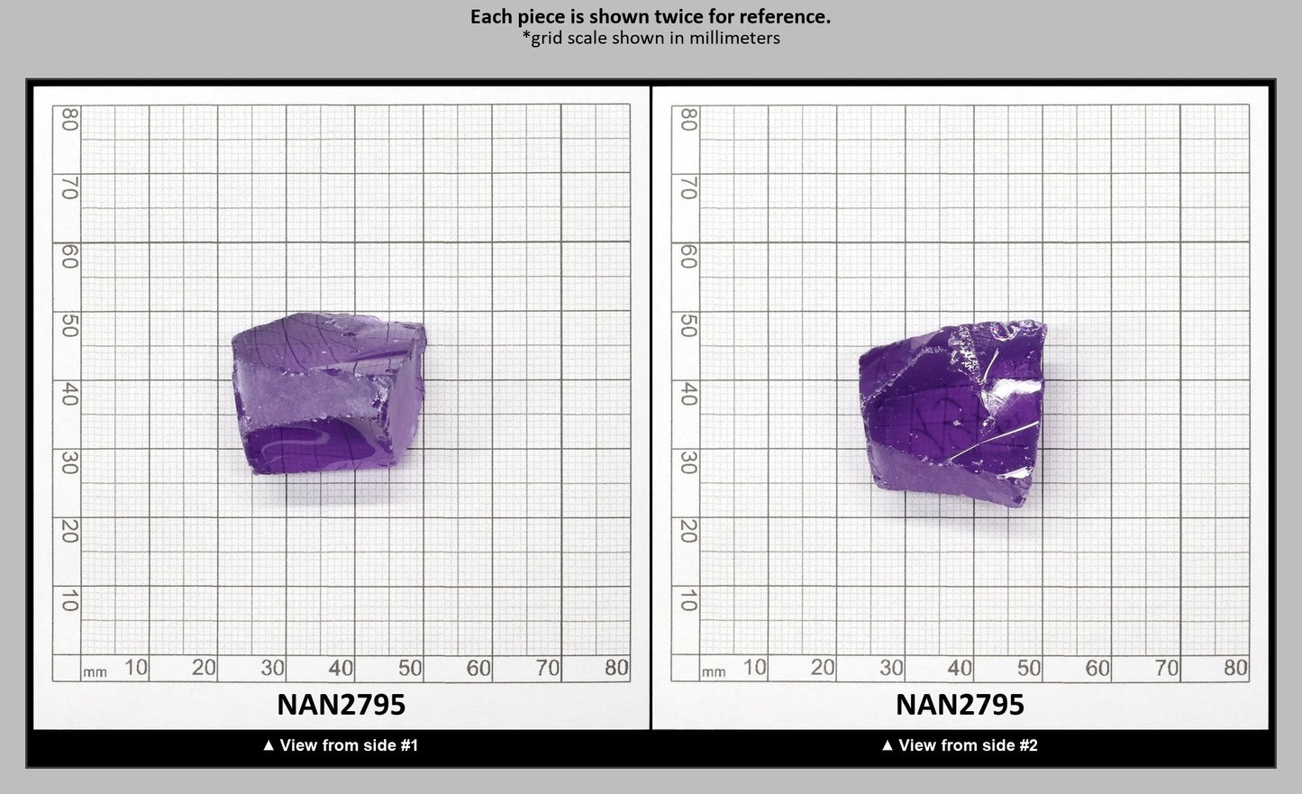 Nanosital Simulated Amethyst  Lab Created Faceting Rough for Gem Cutting - #131 - Various Sizes : NAN2795