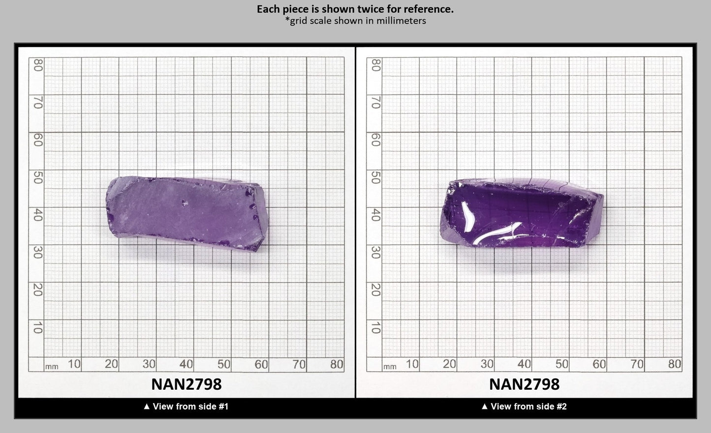 Nanosital Simulated Amethyst  Lab Created Faceting Rough for Gem Cutting - #131 - Various Sizes : NAN2798