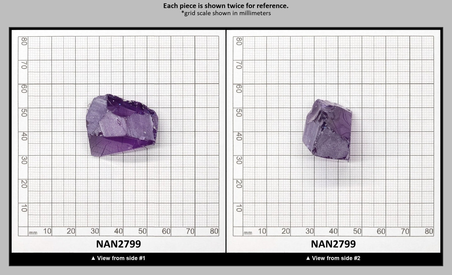 Nanosital Simulated Amethyst  Lab Created Faceting Rough for Gem Cutting - #131 - Various Sizes : NAN2799