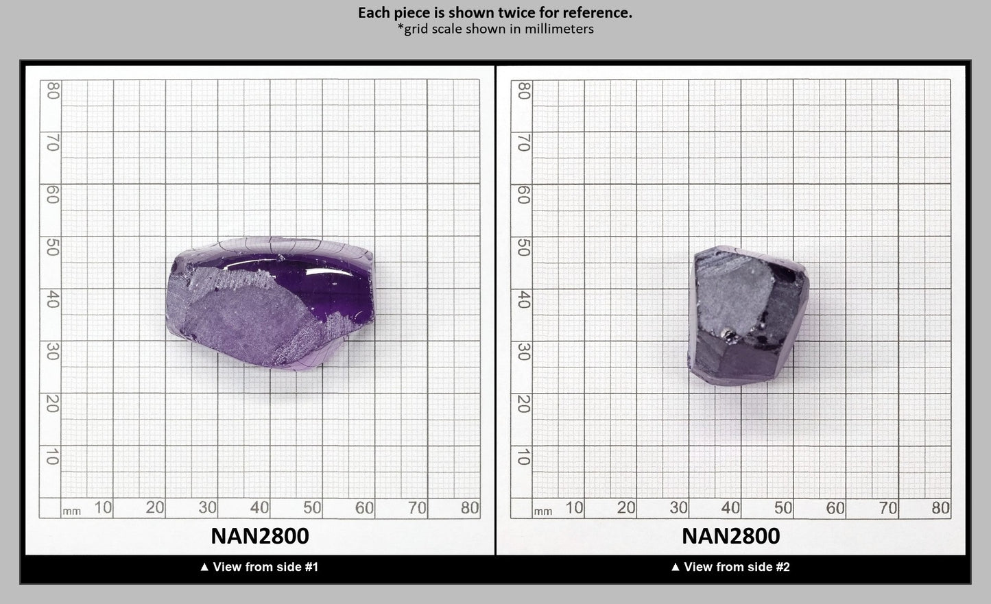 Nanosital Simulated Amethyst  Lab Created Faceting Rough for Gem Cutting - #131 - Various Sizes : NAN2800