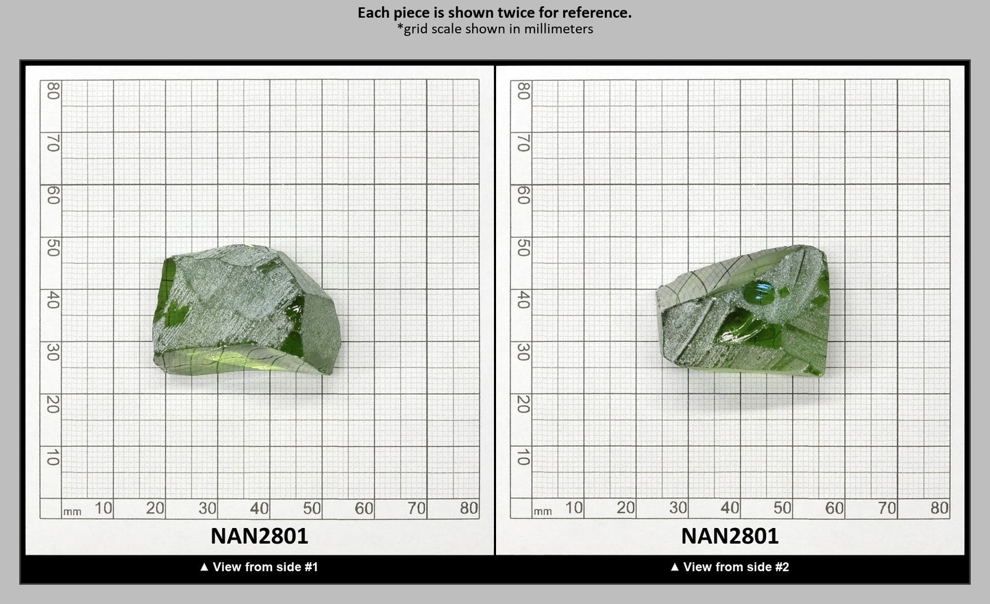 Nanosital Simulated Peridot Lab Created Faceting Rough for Gem Cutting - #14/2 - Various Sizes : NAN2801
