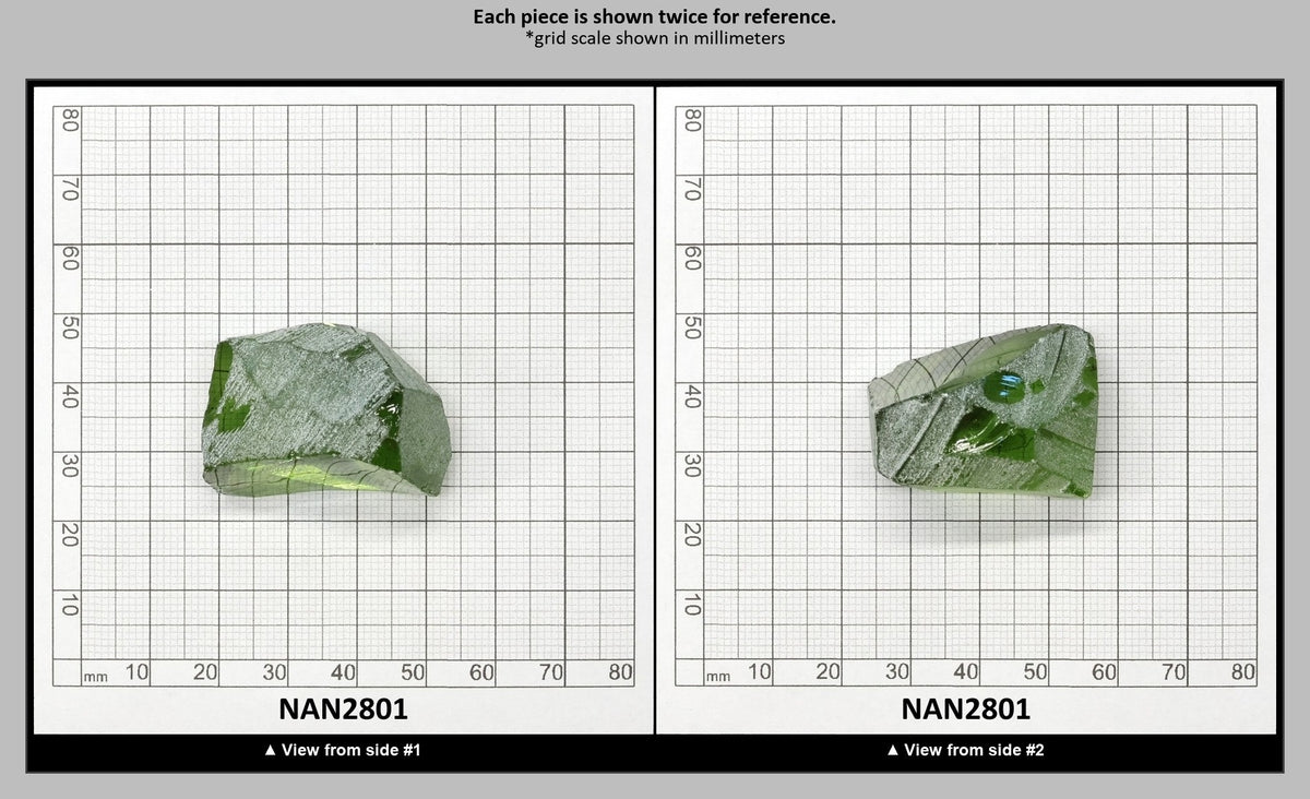 Nanosital Simulated Peridot Lab Created Faceting Rough for Gem Cutting - #14/2 - Various Sizes : NAN2801