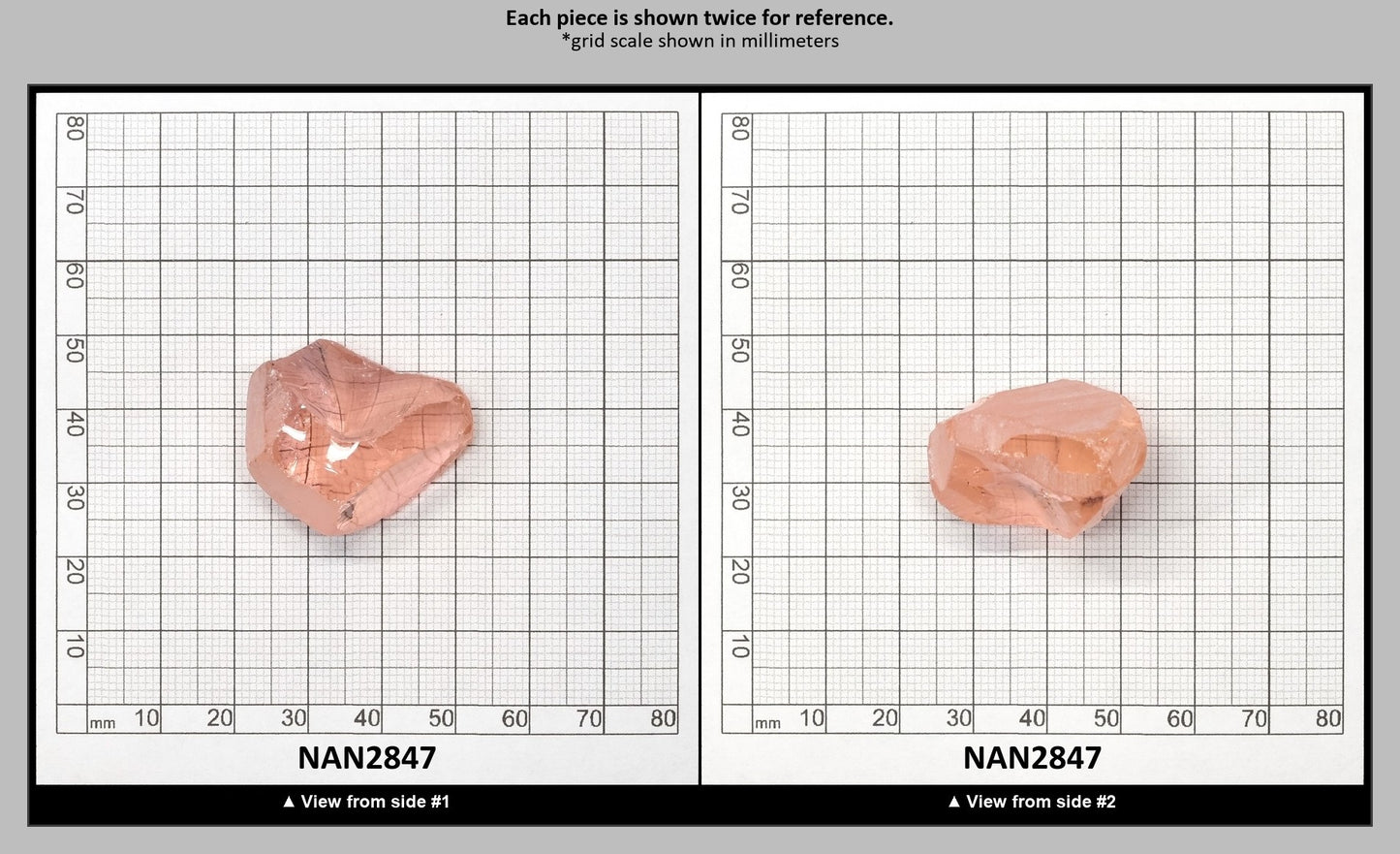 Nanosital Simulated Light Pink Morganite Lab Created Faceting Rough for Gem Cutting - #28 - Various Sizes : NAN2847