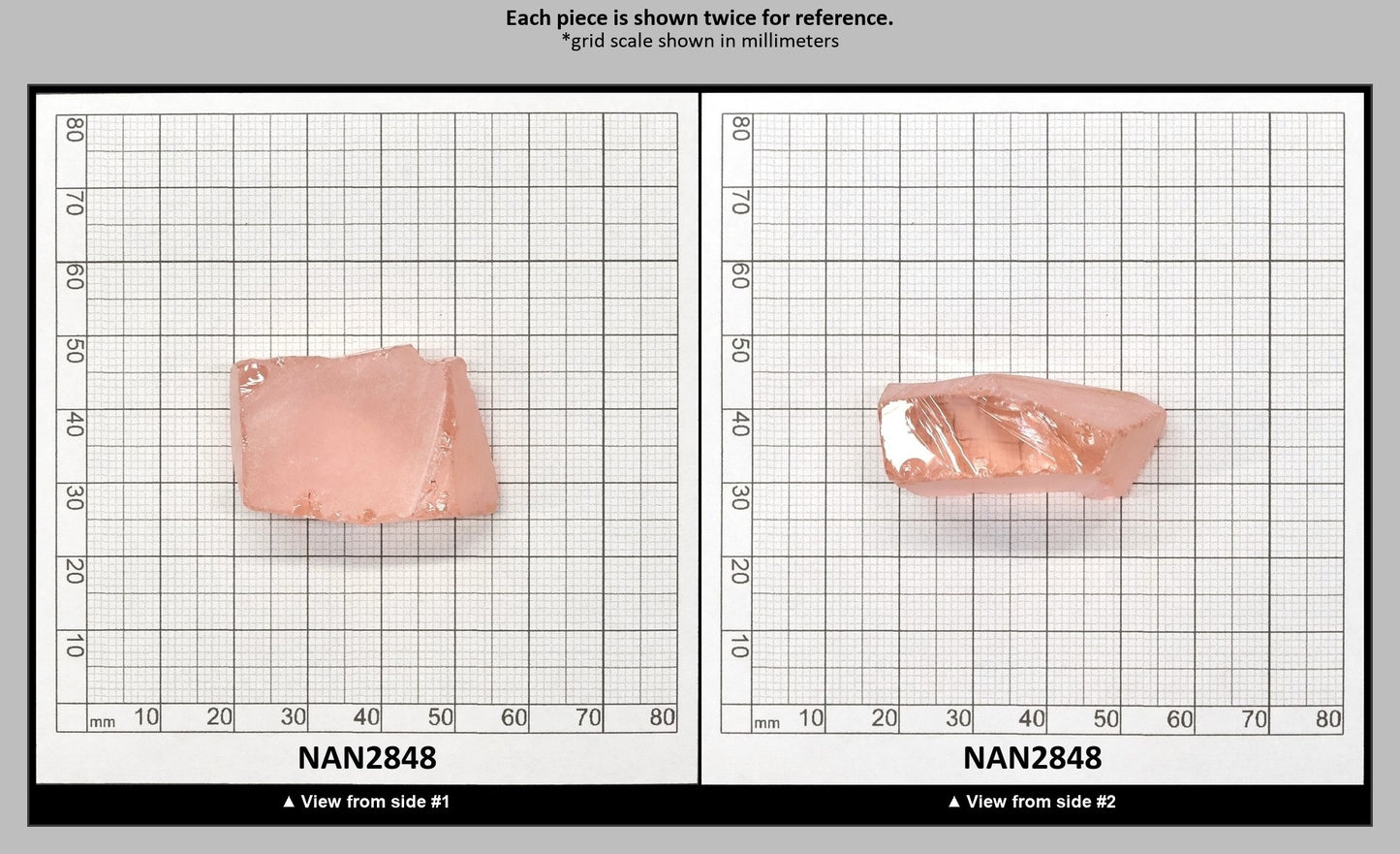 Nanosital Simulated Light Pink Morganite Lab Created Faceting Rough for Gem Cutting - #28 - Various Sizes : NAN2848