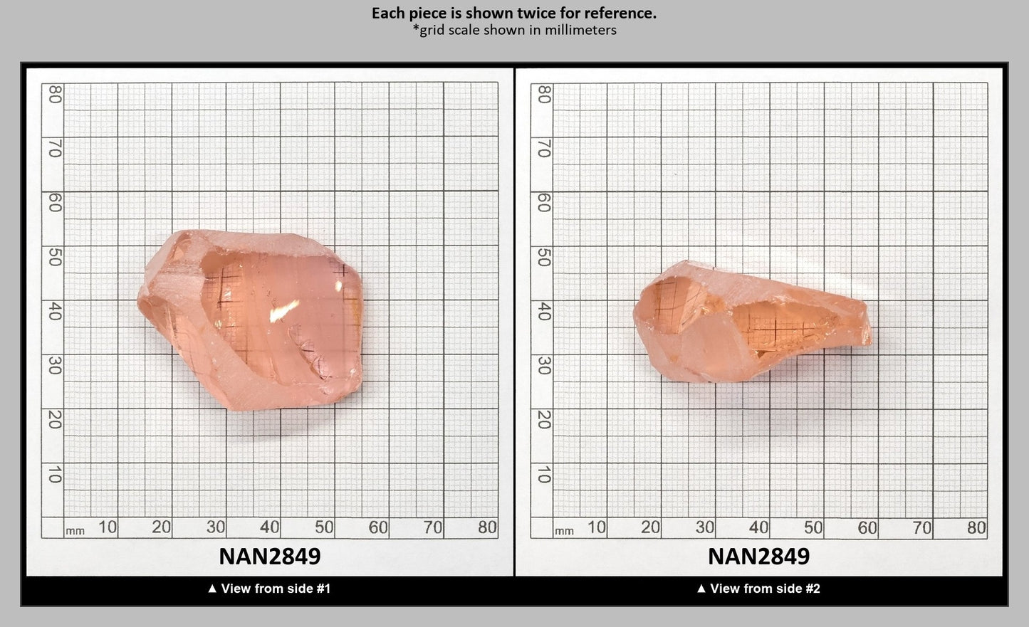 Nanosital Simulated Light Pink Morganite Lab Created Faceting Rough for Gem Cutting - #28 - Various Sizes : NAN2849