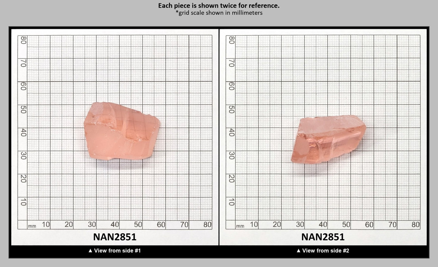 Nanosital Simulated Light Pink Morganite Lab Created Faceting Rough for Gem Cutting - #28 - Various Sizes : NAN2851