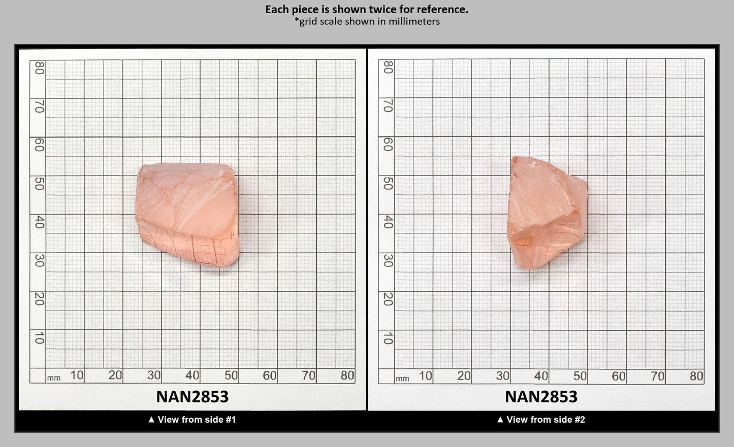 Nanosital Simulated Light Pink Morganite Lab Created Faceting Rough for Gem Cutting - #28 - Various Sizes : NAN2853
