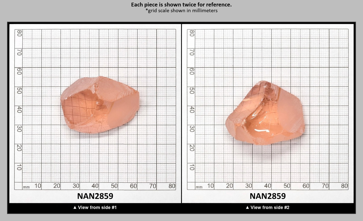 Nanosital Simulated Light Pink Morganite Lab Created Faceting Rough for Gem Cutting - #28 - Various Sizes : NAN2859
