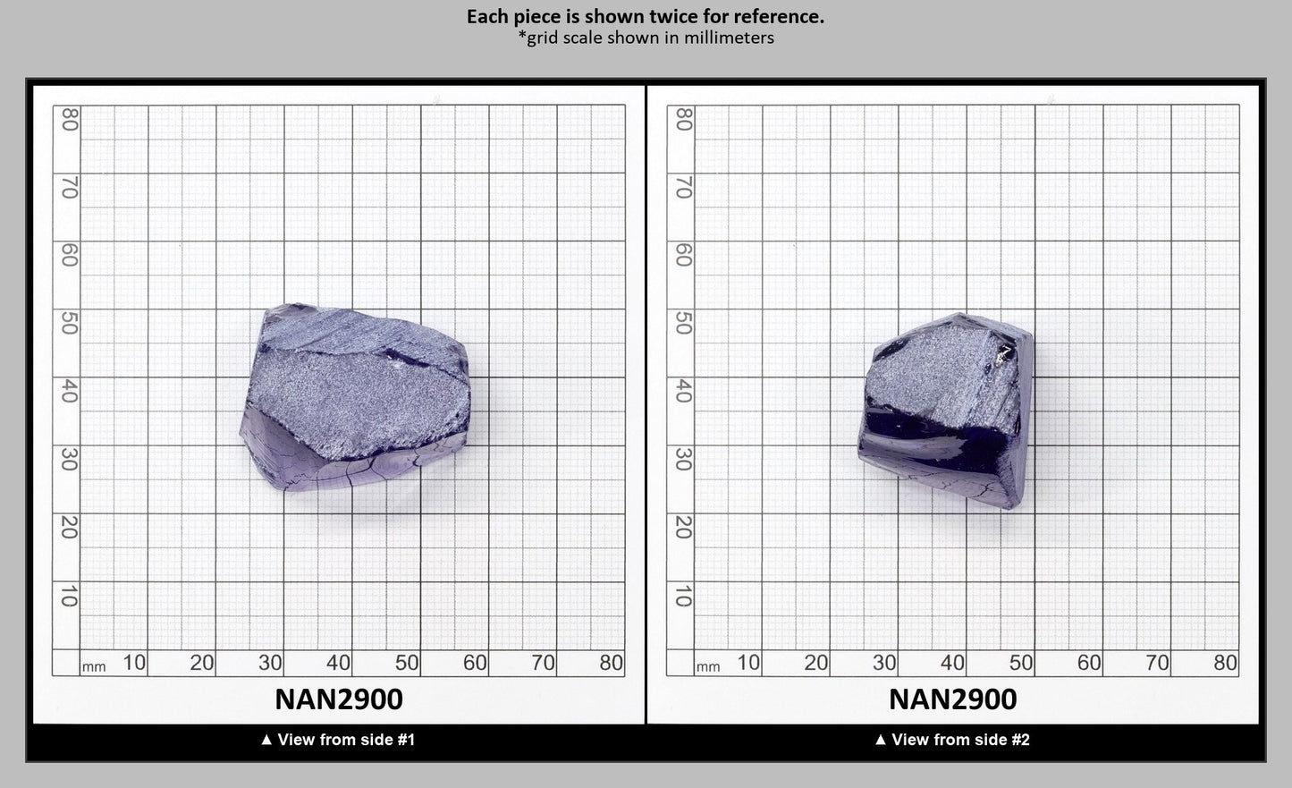 Nanosital Simulated Light Tanzanite Lab Created Faceting Rough for Gem Cutting - #A-146 - Various Sizes : NAN2900
