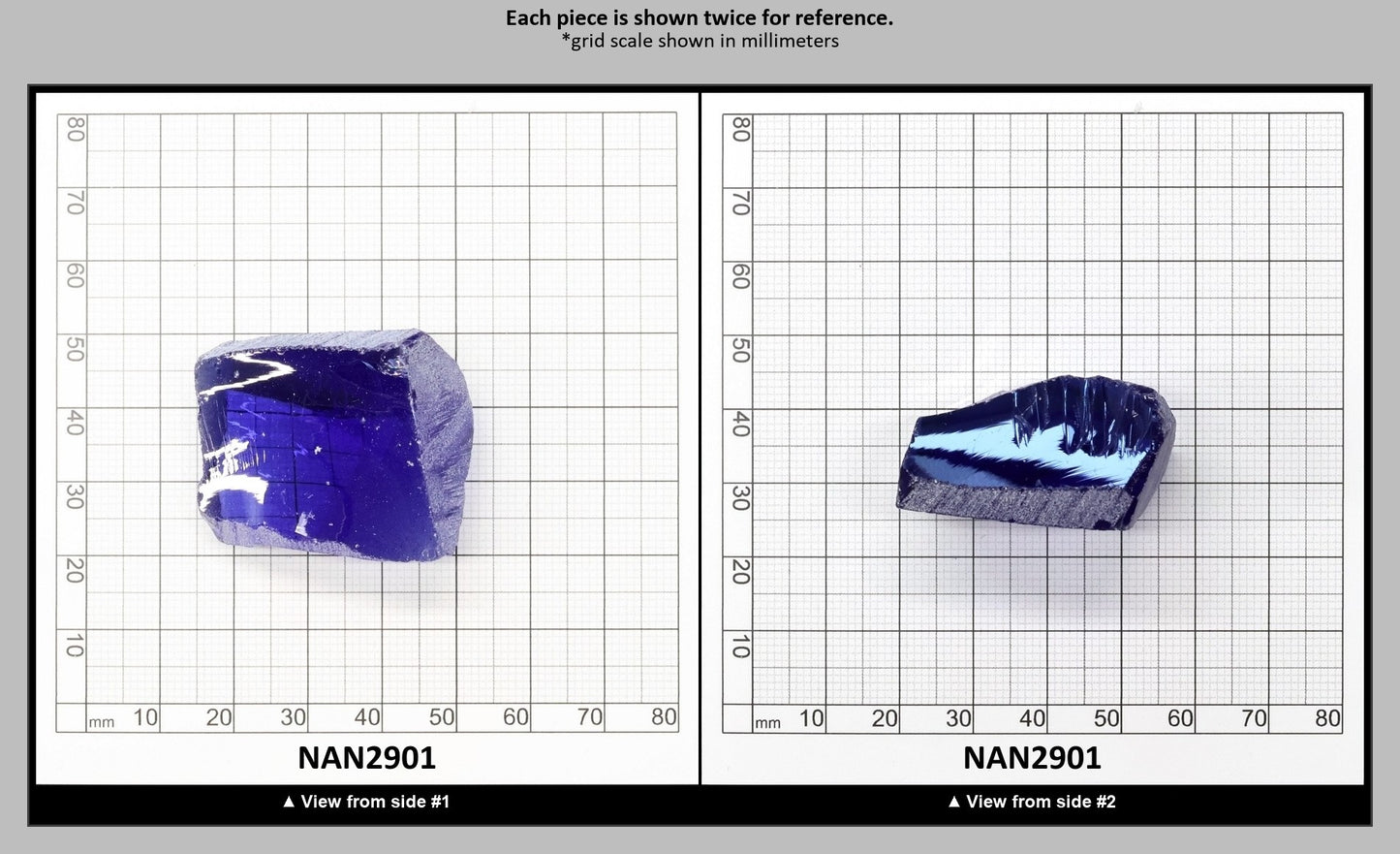 Nanosital Simulated Light Tanzanite Lab Created Faceting Rough for Gem Cutting - #A-146 - Various Sizes : NAN2901